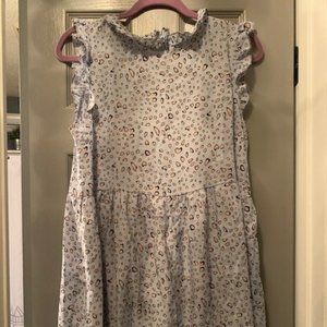 PALE BLUE SUNDRESS WITH PINK CHEETAH PRINT
